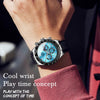 OLEVS 2875 Men Multifunctional Sports Chronograph Waterproof Quartz Watch(Blue)