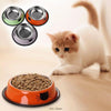 Non-Slip Cat Food Bowl, Stainless Steel, Orange, 11x15.5cm