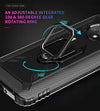 For OnePlus 7T Carbon Fiber Protective Case with 360 Degree Rotating Ring Holder(Black)