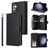 For Samsung Galaxy S25 5G 9-Card Slots Zipper Wallet Bag Leather Phone Case(Black)