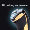 3 Blades Rotating Electric Shavers Men Rechargeable Razor with LED Lighting Function(Gold)