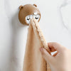 Bear Towel Holder Bathroom Towel Hooks Kitchen Rag Stopper Washcloth Dishcloth Storage(Grey)