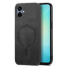 For Samsung Galaxy A06 4G Solid Color Retro Magsafe PU Back Cover Phone Case(Black)