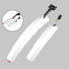 Bicycle Telescopic Folding Mudguard  27.5 Inch Extended Water Retaining LED Taillight(White)