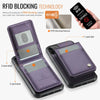 For iPhone 11 JEEHOOD J06 British Style RFID MagSafe Card Bag PU Phone Case(Purple)