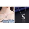 Women Fashion S925 Sterling Silver English Alphabet Pendant Necklace, Style:S