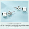 S925 Sterling Silver Platinum Plated Spherical Women Earrings, Size: S
