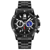 SKMEI 9235 Men Moonphase Stopwatch Stainless Steel Strap Quartz Watch(Black)