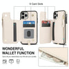 For iPhone 11 Pro Double Flap Zipper RFID Leather Phone Case with Short Lanyard(White)