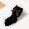 Spring And Autumn Girl Tights Bow Baby Knit Pantyhose Size: L 2-4 Years Old(Black)