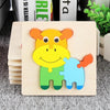 5 PCS Wooden Cartoon Animal Puzzle Early Education Small Jigsaw Puzzle Building Block Toy For Children(Calf)