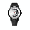 YAZOLE Turntable Men Quartz Watch(509 White Tray Black Belt)