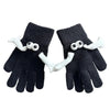 Fall Winter Couple Students Magnetic Warm Gloves Cute Dolls Outdoor Hand In Hand Mittens, Size: Average(Black)
