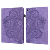 For Samsung Galaxy Tab A8 10.5 2021 Peacock Embossed Pattern Leather Tablet Case(Purple)