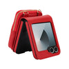 For Samsung Galaxy Z Flip6 AwQuer Crossbody Zipper Wallet Bag Litchi Leather Phone Case(Red)