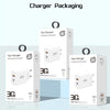 PD30W USB-C / Type-C + 8 Pin + USB Charger with Type-C to 8 Pin Date Cable(EU Plug)