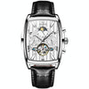 OLEVS 6675 Men Multifunctional Moon Phase Tourbillon Mechanical Watch(White + Silver)