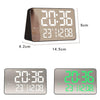 670 Mirror LED Multifunctional Temperature Alarm Clock Bedside Touch Digital Clock(Black Green Light)