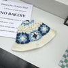 Flower Fisherman Hat Summer Hollow Breathable Knitted Wool Cap, Size: M(White)