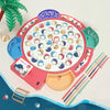 Magnetic Fishing Toy Children Educational Multifunctional Music Rotating Fishing Plate, Colour: Pink Battery Style+45 Fish 4 Rods