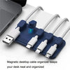 Punch Free Self-Adhesive Desktop Magnetic Data Cable Storage Fixer(Black)