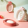 5 PCS Household Drain Soap Dish Bathroom Double Layer Soap Holder With Lid(Pink)