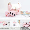 Cute Quirky PU Sunglasses Case Portable Glasses Bag with Hanging Buckle, Color: Sequenant Flower Ring Blue