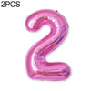 2 PCS 40 Inch Aluminium Foil Number Balloons Birthday Wedding Engagement Party Decor Kids Ball Supplies(2-Rose red)