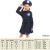 5062 Halloween Children Costume Girls Slim One-Piece Long Sleeve Police Skirt Uniform, Size: S(Navy Blue)