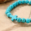 S2303-3 Cross Women Beaded Bracelet Turquoise Ethnic Style Charm Jewelry