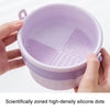 Makeup Brush Cleaning Bowl Storage Drying Rack Silicone Cosmetic Egg Cleaning Tool(Purple)
