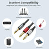 0.3m Gold Plated 6.35mm Male Dual Sound TRS Stereo to 2 x 6.35mm Male TS Mono Y Splitter Adapter Audio Cable(Black)