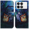 For Xiaomi Redmi K70 Pro / K70 Coloured Drawing Flip Leather Phone Case(Oil Painting Owl)