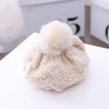 C0064 Hemp Pattern Children Knitted Beret Woolen Cap Autumn And Winter Warm Children Hat, Size: One Size(Beige)