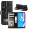 For Alcatel 1SE  2020 R64 Texture Single Horizontal Flip Protective Case with Holder & Card Slots & Wallet& Photo Frame(Black)