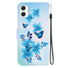 For Samsung Galaxy A05 Crystal Texture Colored Drawing Leather Phone Case(Blue Butterflies)