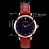 CAGARNY 6875 Round Dial Water Resistant Starry Sky Pattern Fashion Women Quartz Wrist Watch with Leather Band (Red)