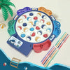 Magnetic Fishing Toy Children Educational Multifunctional Music Rotating Fishing Plate, Colour: Blue Battery Style+24 Fish 5 Rods