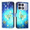 For Redmi K70 Ultra 5G Global 3D Painting Horizontal Flip Leather Phone Case(Golden Butterfly)