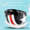 Soman Electromobile Motorcycle Half Face Helmet Retro Harley Helmet with Goggles(Matte Black Italy NO.76)