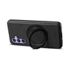 For Samsung Galaxy A55 5G Denior A14 Skin Feel Rotating Holder MagSafe Phone Case(Black)