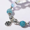 S2203-2 Blue+Rose Crystal Beaded Bracelet Ladies Natural Crystal Bracelet