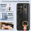 For Samsung Galaxy S25 5G Wristband Leather Back Phone Case(Black)