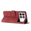 For Xiaomi Redmi K70 / K70 Pro Skin Feel Stripe Pattern Leather Phone Case with Long Lanyard(Red)