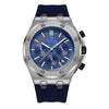 OCHSTIN 6100E Multifunctional Quartz Waterproof TPU Strap Men Watch(Silver+Blue)