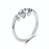 925 Sterling Silver Heart Diamond Ring Women Wedding Engagement Jewelry, Ring Size:6
