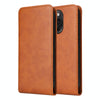 For iPhone 15 Pro Magnetic Vertical Flip Leather Phone Case(Brown)