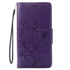 For  iPhone 8 & 7  Pressed Flowers Horizontal Flip Leather Case with Holder & Card Slots & Wallet(Purple)