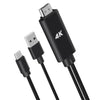 9572A USB Power Supply USB-C/Type-C to HDMI 4K Aluminum Alloy Cable, Length: 1.8m(Black)