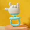 Baby Rattle Teether Soothing Teething Stick Anti-Eating Silicone Toy, Color: 666 Gesture Cyan